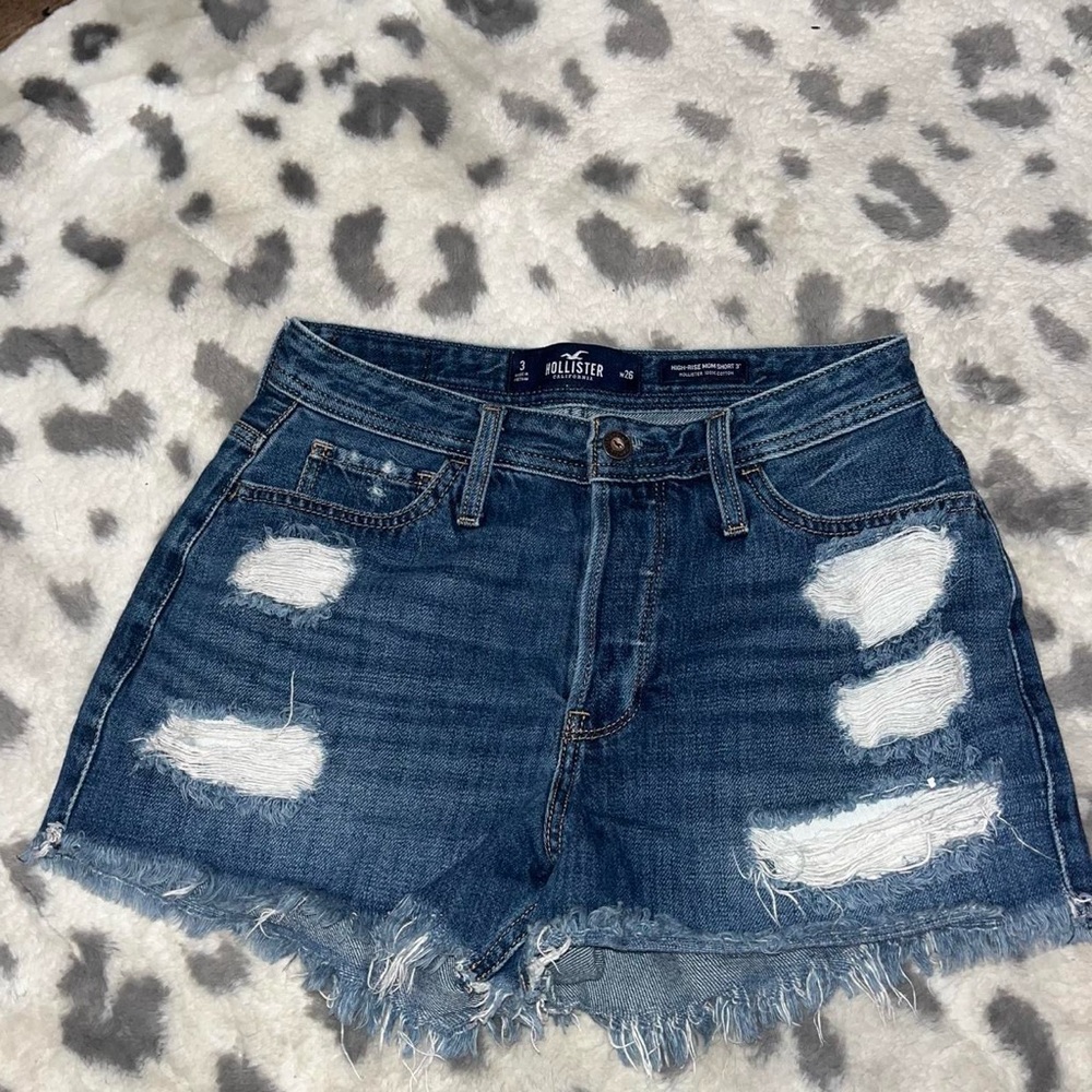 Hollister Blue Ripped Denim Shorts